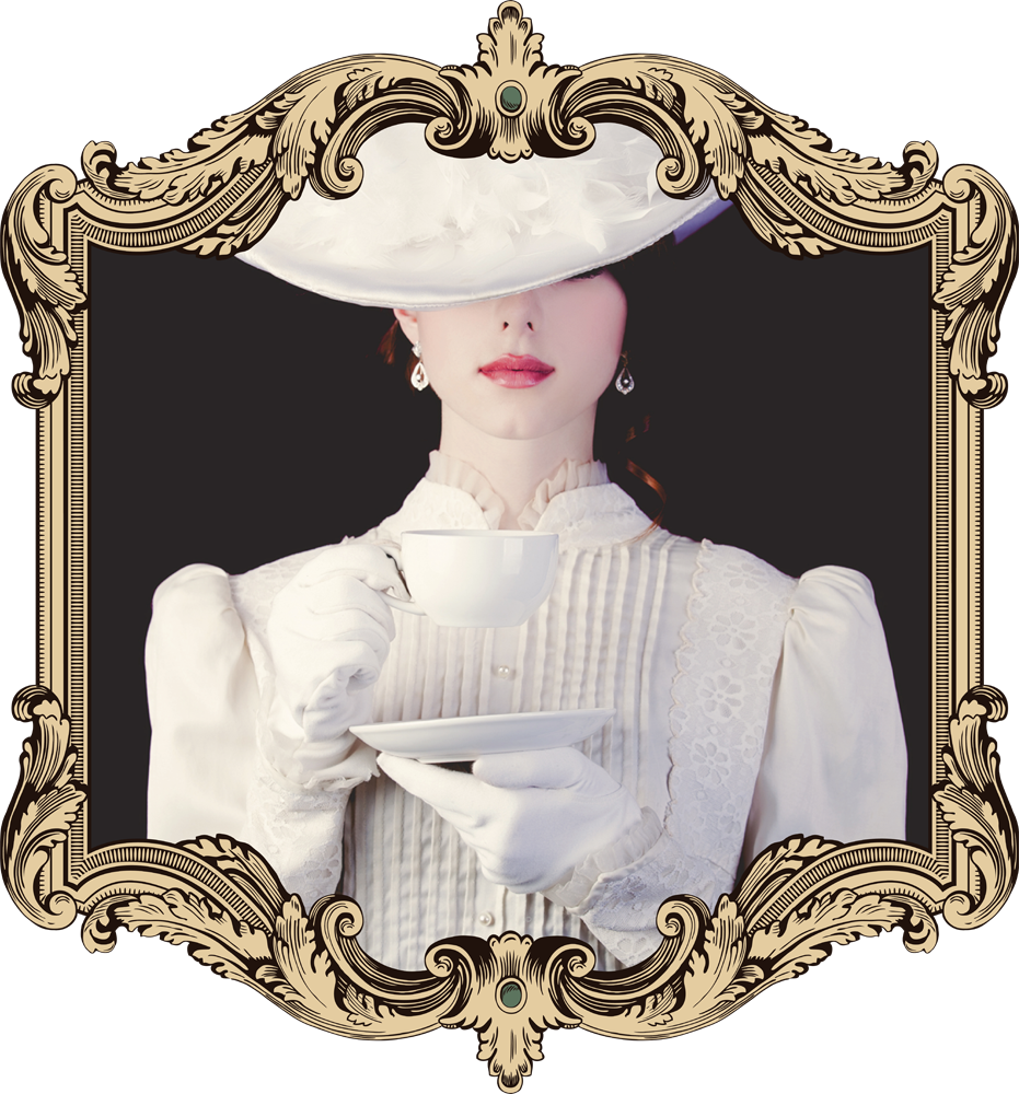 Victorian woman dressed in white