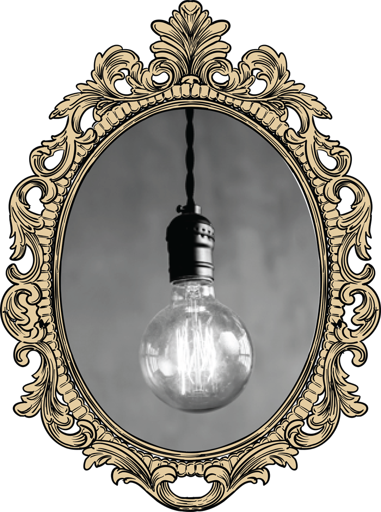 black and white photograph of a light bulb